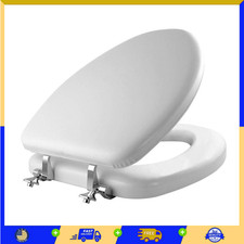 Mayfair Padded Toilet Seat with Chrome Hinges, Soft Vinyl over Wood Core Seat
