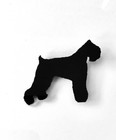 Black Russian Terrier Dog Brooch Pin Scarf Fastener Gift in Black