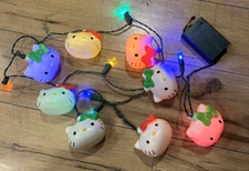 Hello Kitty Christmas Blinking Lights 1 String of 8 Lights Battery Operated