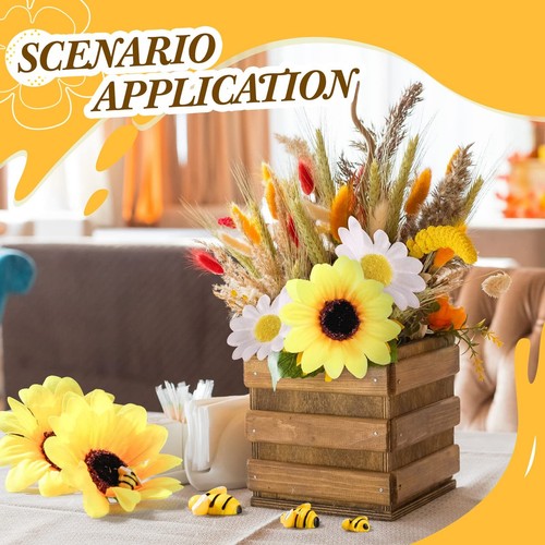 165 Stück Künstliche Sonnenblumenköpfe Kleine Bienen Basteln Dekoration Gefälschte Kunstseide... - Bild 6 von 7