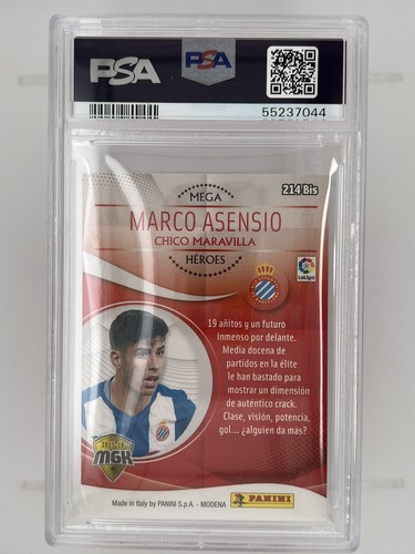 2015 MEGA CRACKS MARCO ASENSIO #214B ROOKIE RC PSA 9 - Picture 2 of 2