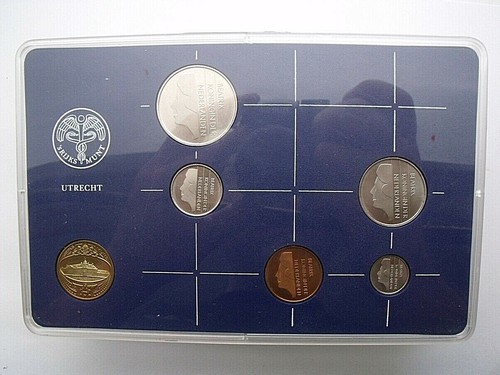 JUEGO DE 5 MONEDAS THE NETHERLANDS 1986 + 1 MONEDA DE FECHA SIMBÓLICA EN ESTUCHE DE PLÁSTICO - BU - Imagen 4 de 4