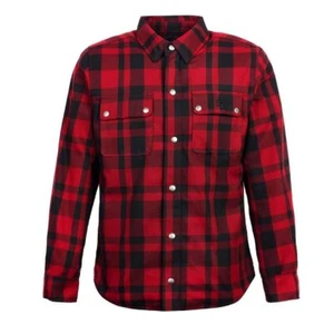 Spada Ember Ce Motorcycle Shirt Armoured Check Mens Black Red