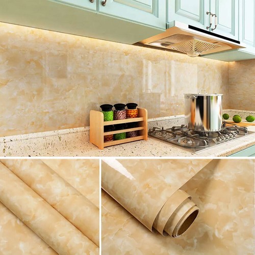 10ft-32ft Vinyl Marble Wallpaper Self Adhesive Kitchen Counter Top Cabinet Wrap - Picture 145 of 145