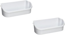 White Door Bin Upper Compatible with Frigidaire Refrig 240356401  2 Pack 