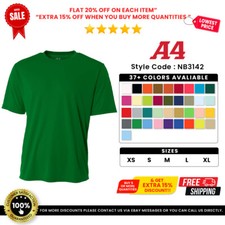 A4 NB3142 Youth Polyester Dri-Fit Crew Neck Cooling Performance Tee T-Shirt