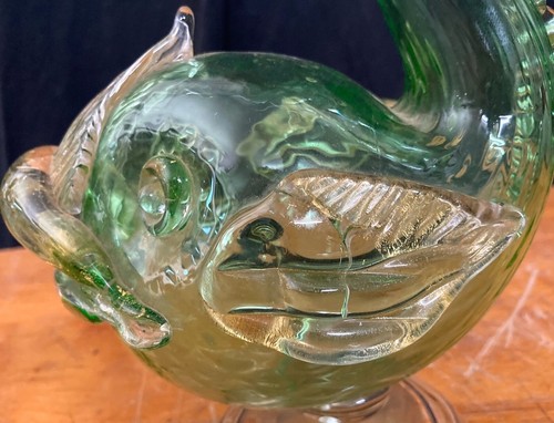 Vintage Murano Venetian Glass Luxardo Maraschino Dolphin Decanter with Stopper - Picture 10 of 13