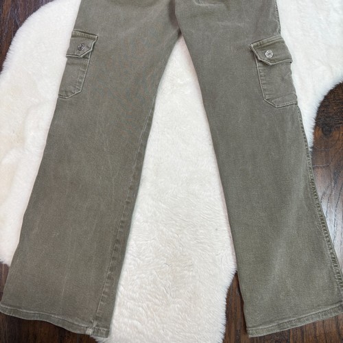Zara Girls Jeans 10 Gray Wide Leg Cargo High-Rise Stretch Kids - Picture 7 of 11