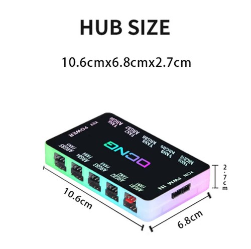 ARGB Case Fan Hub Splitter 4Pin PWM 3Pin ARGB Adapter SATA Power Interface New - 第 16/20 張圖片