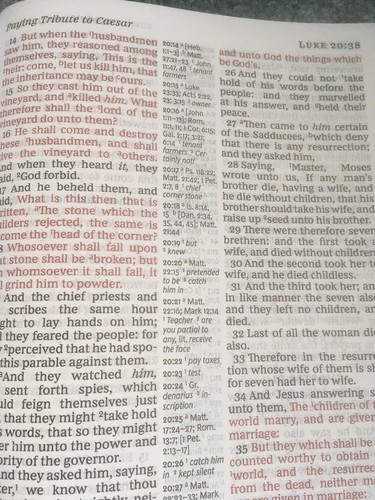 KJV GIANT PRINT REFERENCE BIBLE NAVY/OATMEAL CLOTH OVER BOARD RED LETTER - Picture 8 of 12