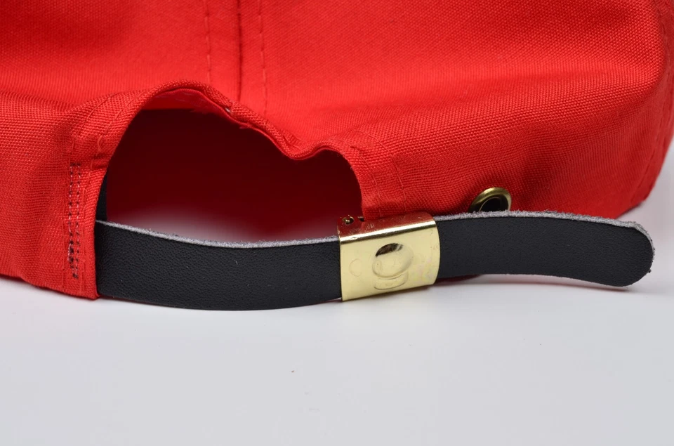 Nuevo de Colección Años 80 Guijarro Playa Rojo Cuerda Imperial Cuero Correa Trasera Sombrero de Golf PGA Tour Foto 4 de 4