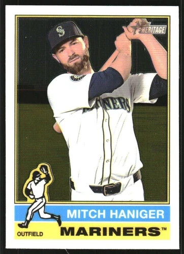 2025 Topps Heritage Chrome SP #28 Mitch Haniger Seattle Mariners