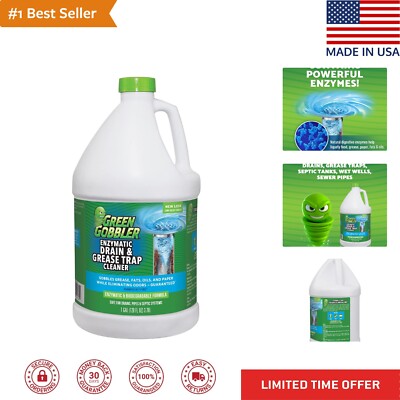 Enzyme Drain Cleaner - Controls Odors & Breaks Down Grease, Paper, Fat - 1 Ga...