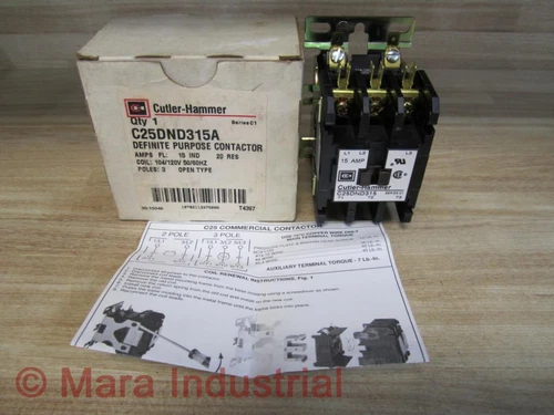 Cutler Hammer C25DND315A Eaton Definite Purpose Contactor
