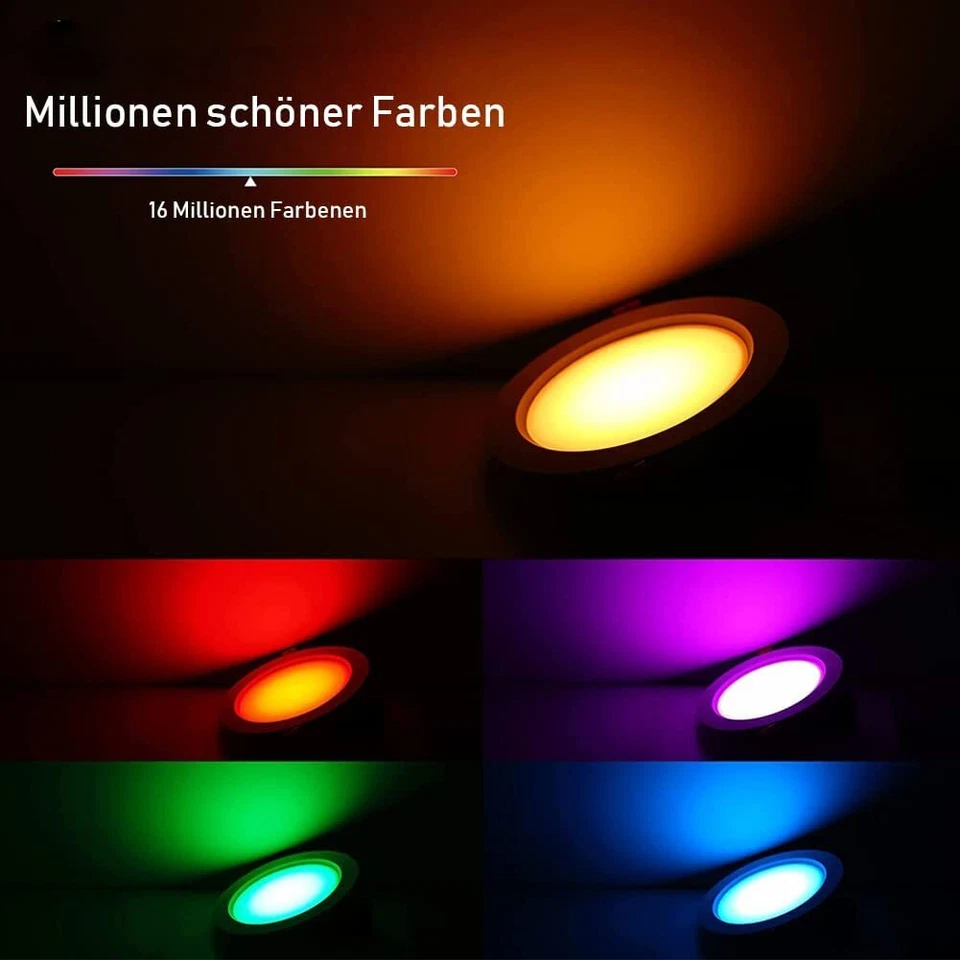 LED Einbaustrahler Dimmbar 5W 9W Bluetooth WIFI RGBW Einbauleuchten Decken Spots - Bild 4 von 4