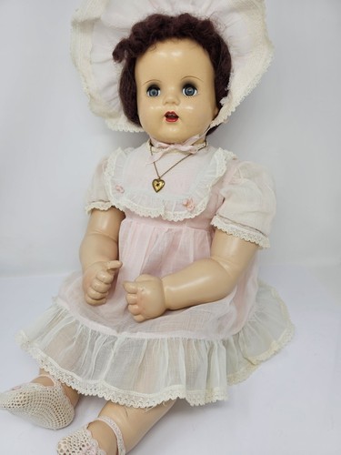Bambola grande bambino vintage antica composizione e tessuto ginocchia piegate IN PERFETTE CONDIZIONI! 24" - Foto 3 di 24