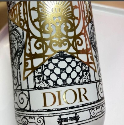 DIOR 装飾的水筒 ホワイト・ゴールド Dior Stainless Water Bottle Tumbler Gold White VIP Customer