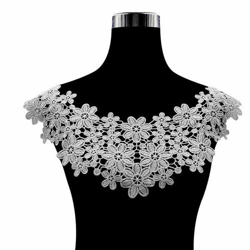Lace Collar Trims Embroidered Applique Neckline Sewing Applique Patch Fabric US - Picture 15 of 26