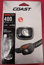 NEW Coast Polysteel 60 IP54 StormProof 3 Mode LED Headlamp Flashlight 3 AAA PS60