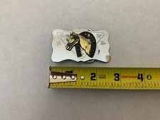 Belt Buckle - Horse Head - Made in Hong Kong - Silver and Gold