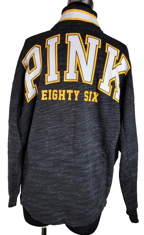 victoria-secret-vs eighty six dog 1/4 zip high neck sweatshirt