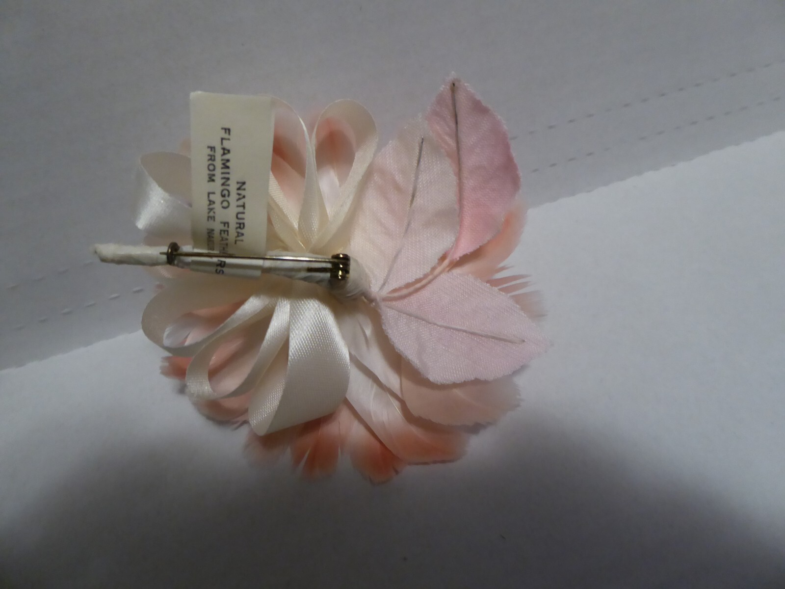 Natural Flamingo Feather Handmade Flower Pin on Brooch, Nakuru, Kenya 3