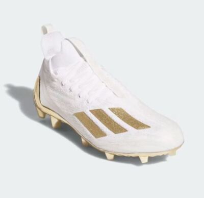 Adidas Adizero Primeknit Cleats White Gold GX5100 Men\'s Size 12.5 New Adidas Adizero Primeknit White Gold Football Cleats Men main image 2