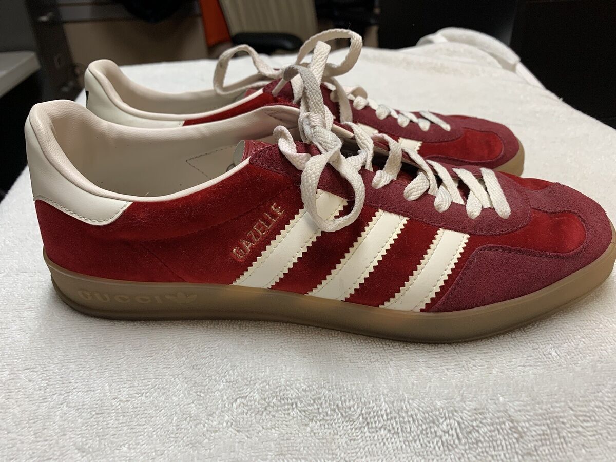 Adidas x Gucci Gazelle Red Velvet Sneakers Shoes (Size 10 US Adidas x Gucci Gazelle Red Velvet Sneakers Shoes (Size 10 US