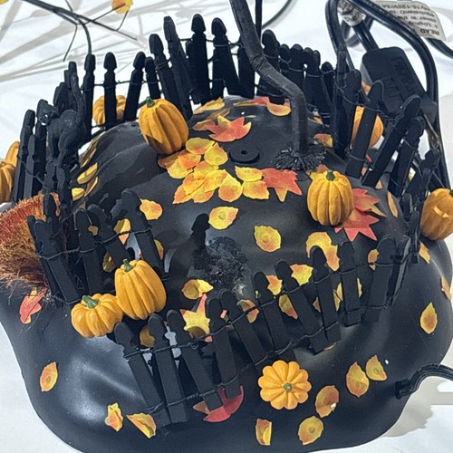 Department 56 Up Up and Away Witch Fence Black Cat Trees Pumpkins PARTS ONLY - Picture 4 of 11