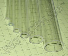 CLEAR 3” OD x 2 3/4" ID DIAMETER 36” INCH LONG ACRYLIC PLEXIGLASS LUCITE TUBE