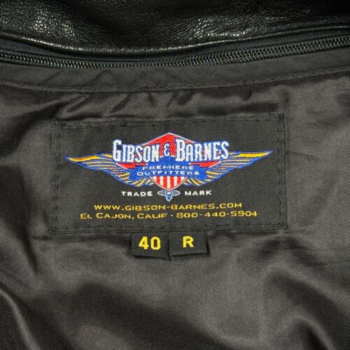 Vintage Gibson & Barnes A-2 Leather Flight Jacket Mens 40R Black With Zip Out Liner - Bild 13 von 14