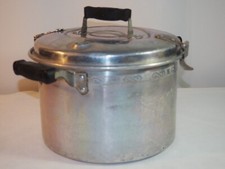Vintage 5 Qt Pure Aluminum Etched Stock Pot w/Lid and Vent