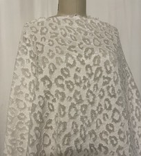 Cotton Poly Blend Cutout Woven Leopard Print Lace Fabric By the Yard 48" Wide