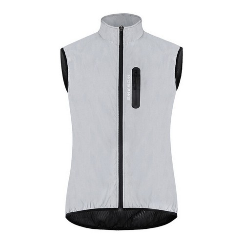 Men Full Reflective Vest High Visibility Cycling Tops Windproof Gilet Night Safe - Picture 14 of 37