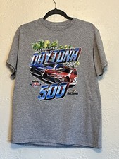NASCAR 2020 DAYTONA 500 62nd Annual Front Back Graphics Gray Tee Shirt Size L