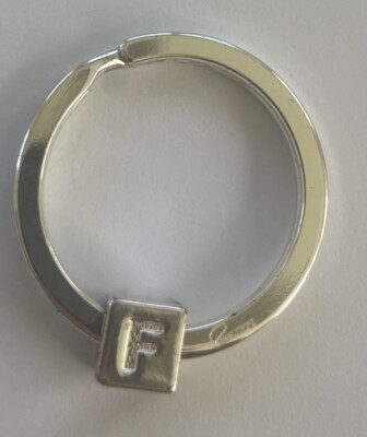 Philippi Initial LETTER  F  Key Ring Metal Fob Germany Keychain Signed NEW