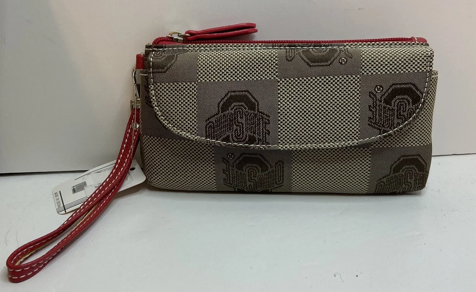 Ohio State Buckeyes Brown & Red Wristlet, Wallet By Sandol.  Logo Licensed NEW - Image 2 of 4