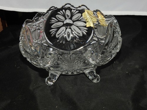 Anna hutte 24% Lead Crystal Bleikristall Handschliff Footed Fruit Bowl with Box - Picture 12 of 12