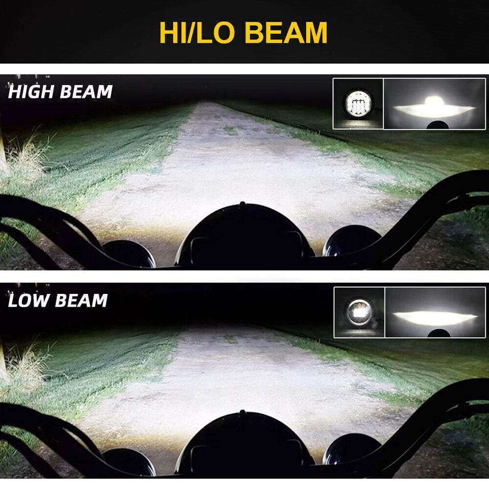 For 1986-1995 Suzuki Samurai SJ410 Pair 7inch LED Round Headlight Hi-Lo Beam DRL - Image 4 of 4