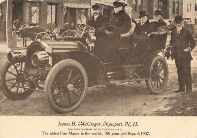 James B. McGregor Oldest Free Mason in the World Newport New Hampshire 1907 PC