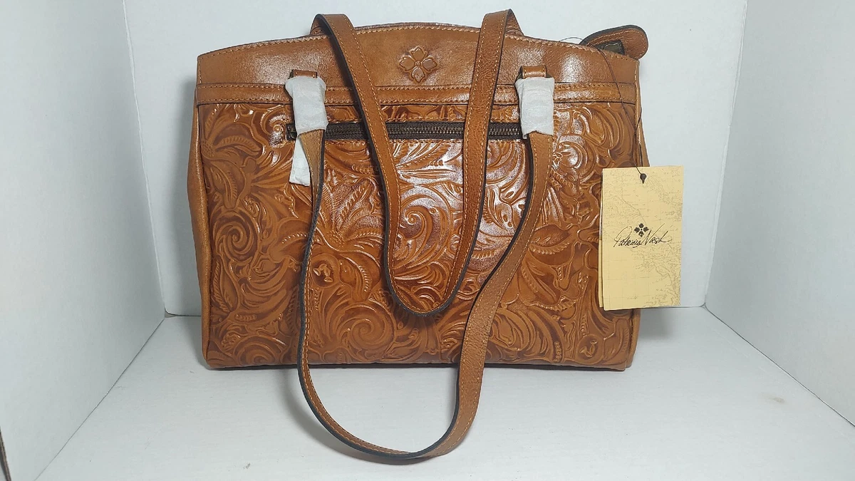 NEW Patricia Nash Burnished Tooled Leather Tote Bag Purse NWT P53286 Poppy Gold