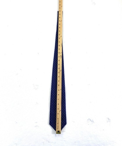 Brooks Brothers Makers Men's 100% Silk Navy Blue Embroidered Polka Dot Neck Tie - Picture 5 of 7