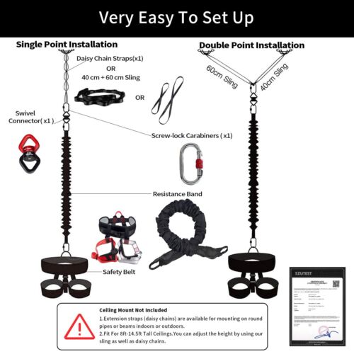 Bungee Fitness Set Yoga Bungee Cord Rope Resistance Air Dance Rope Exercise Fitn - Picture 3 of 6
