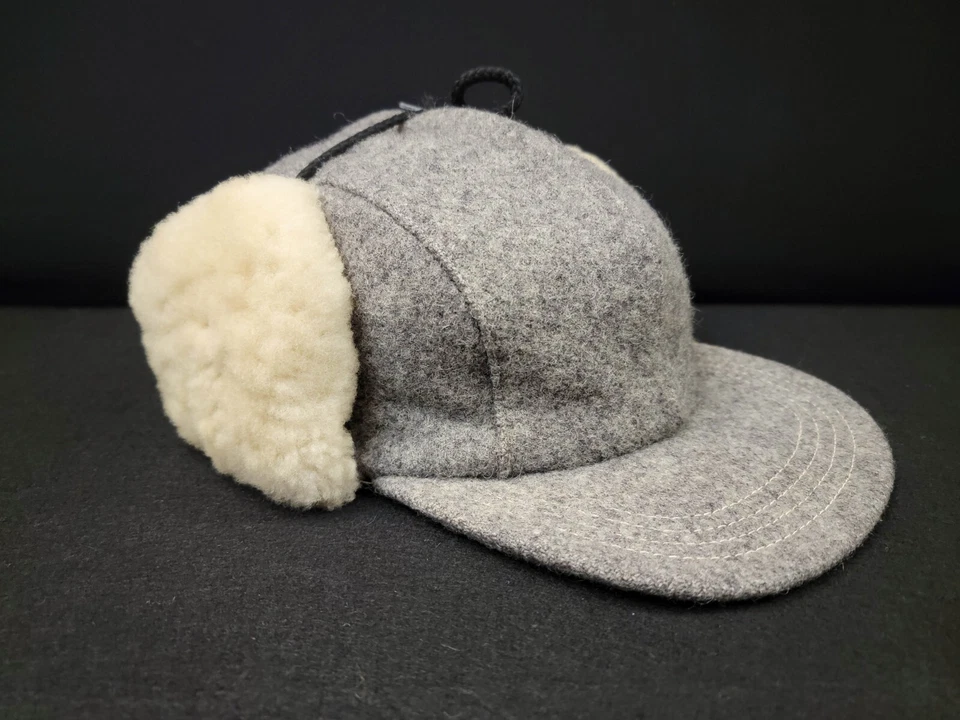 FILSON (EE. UU.) Doble Mackinaw Lana Oveja Gris Trampero Gorra ~ Talla XL Foto 4 de 4