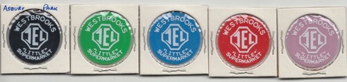 Set of 5 Westbrooks food stamp change tokens P4 - Asbury Park New Jersey - 7