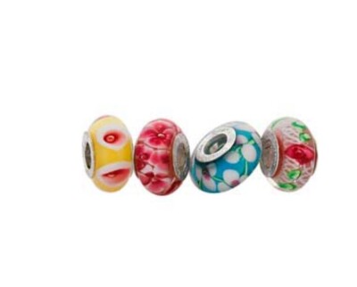 925 Sterling Silber Rhona Sutton Murano Glas Perlen Charm Sets verschiedene Farben