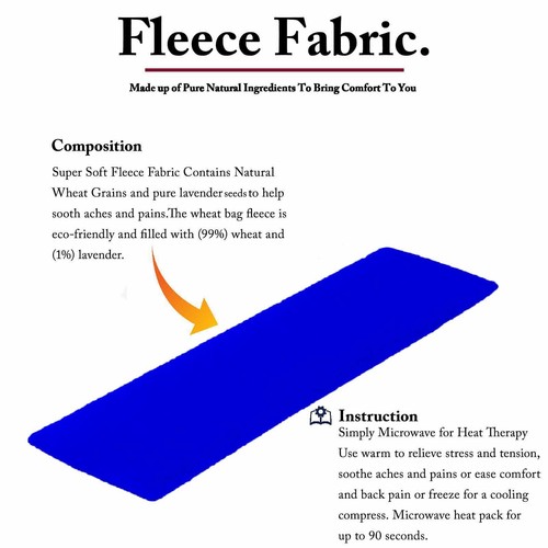 Unscented Fleece Wheat Heat Cool Pack Microwavable Cold Pack Heat Bag UK Made - Photo 39 sur 90