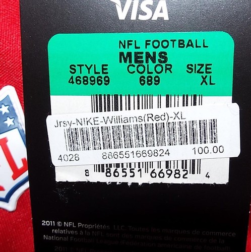 NWT $100 Men's XL Nike π Tampa Bay Buccaneers #19 Mike Williams Jersey NFL 2012 - Picture 8 of 10