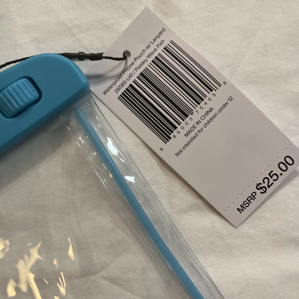 全新! Vera Bradley 防水手机袋带花卉挂绳 - Paisley Wave Fish — 第 2/2 张图片