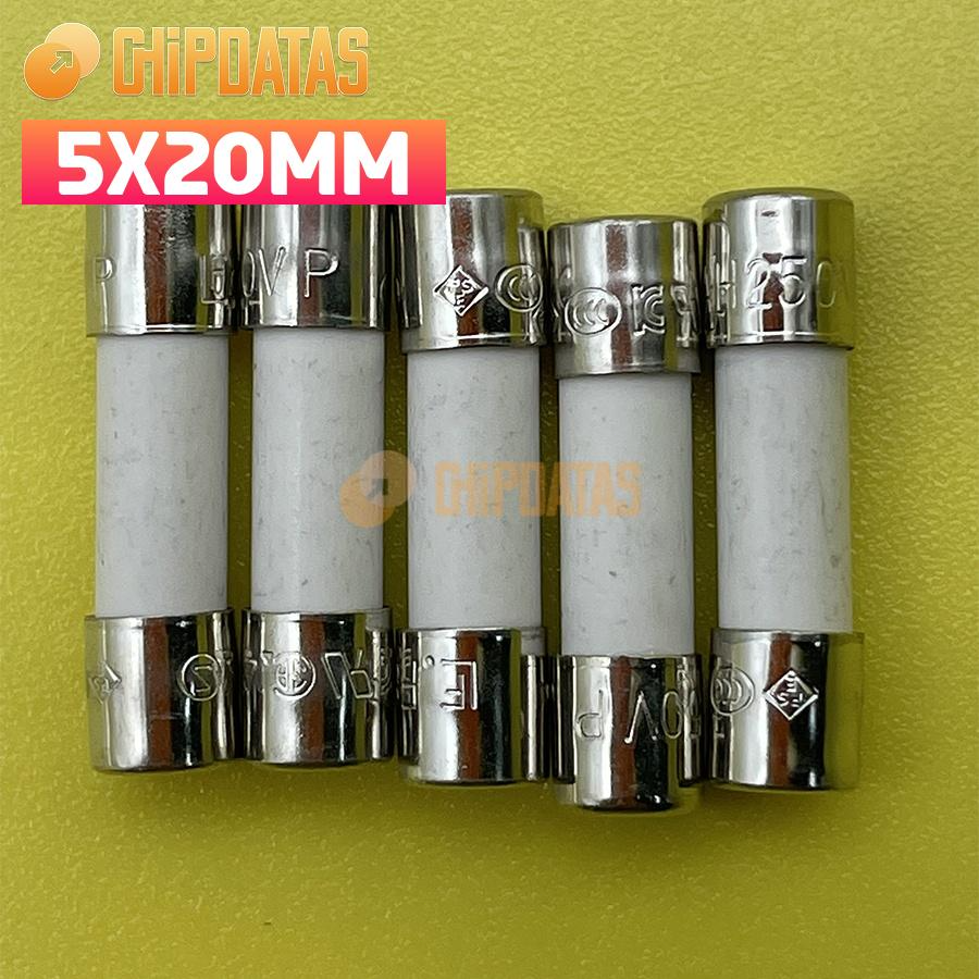 5 Pack AXIAL CERAMIC Fuse F6.3AH250V - F6.3A 250V Cartridge Fuses